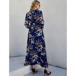 Vici x Fate Navy Blue Floral Long Sleeve Maxi Dress S